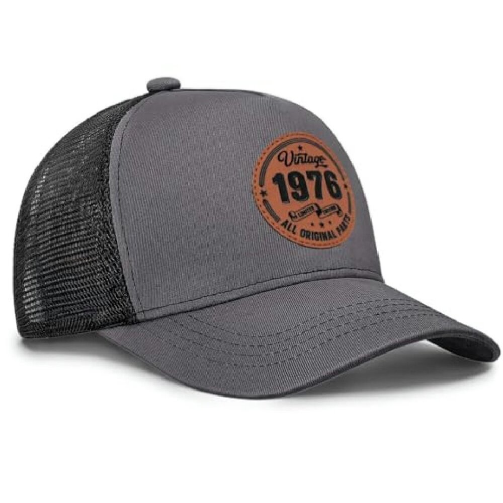 Personalized Leather Patch Trucker Hat Adjustable… - image 4